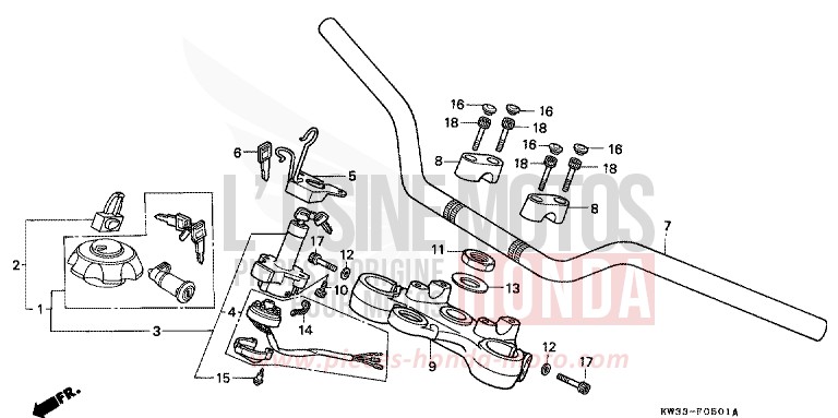 ROHRGRIFF/OBERE BRUECKE von Dominator 250 PEARL CRESCENT WHITE-A (NH139) von 1989